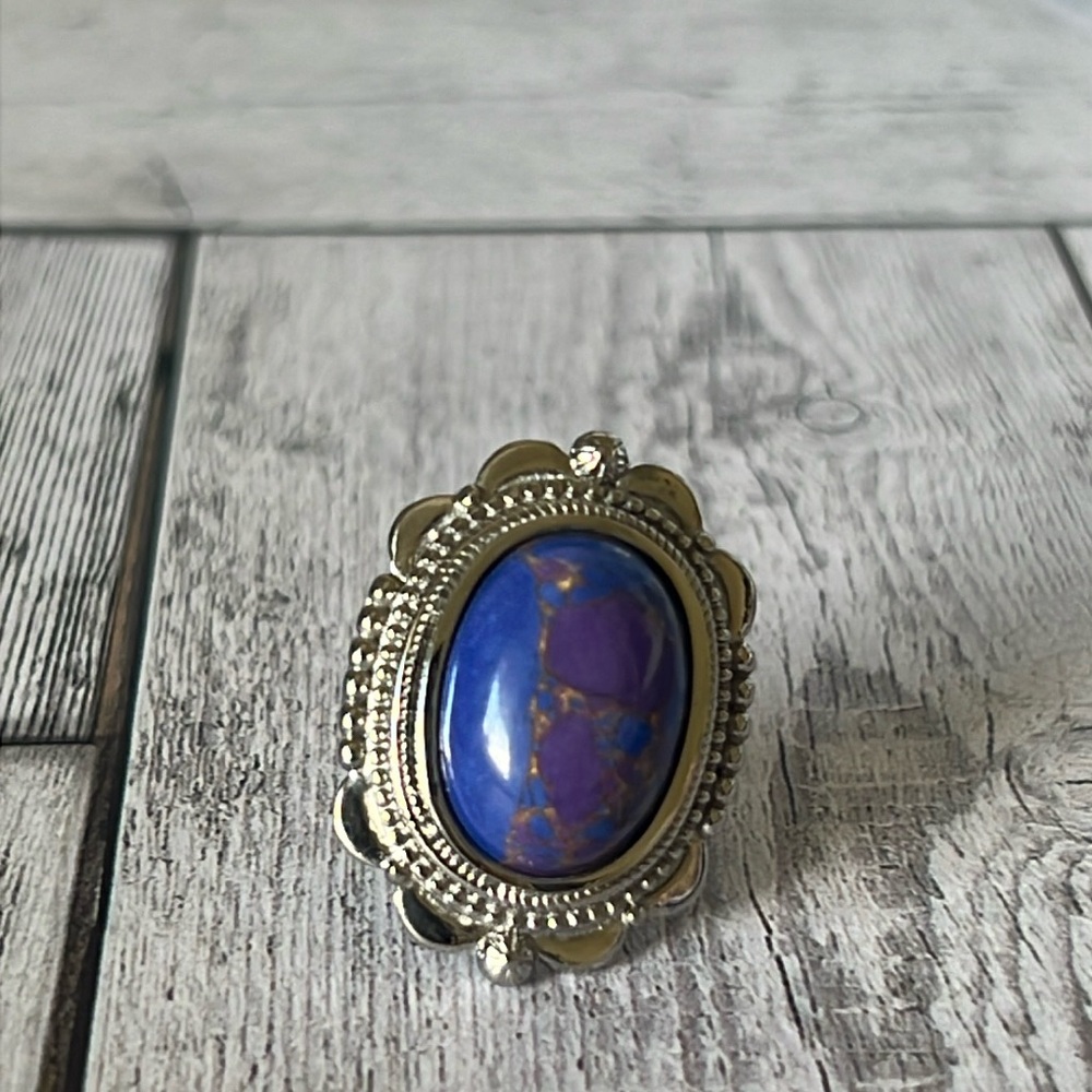 Purple Turquoise Oval Ring